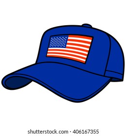 Blue Baseball Cap with US Flag