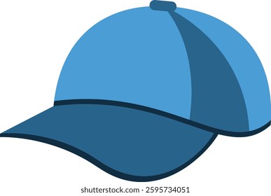 Blue baseball cap vector illustration with white background transparent