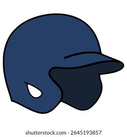 blue baseball hat sport accessories flat color vector illustration template design