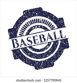 Blue Baseball rubber stamp