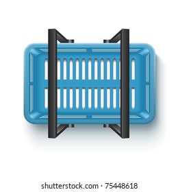 blue basket on the white background