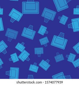 Blue Basketball backboard icon isolated seamless pattern on blue background.  Vector Illustration