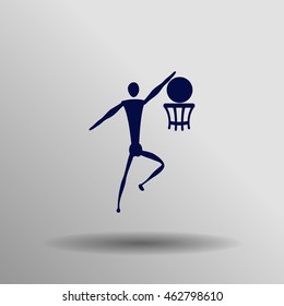 blue Basketball icon button logo symbol concept high quality on the gray background