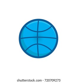 blue basketball icon in flat design