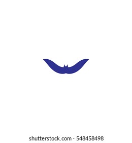 Blue bat icon isolated on white background.