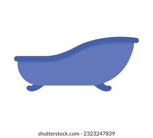 Blue Bath up Icon Vector for Bathroom Furniture Element Interior Decoration Isolated on White Background