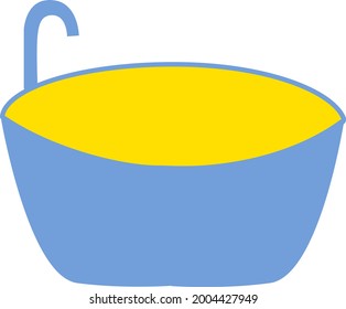 Blue bath, illustration, vector on a white background.