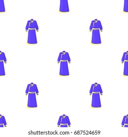 Blue Bathrobe of Mongolians.Fragment nominalnog clothes of Mongolia.Mongolia single icon in cartoon style vector symbol stock illustration.