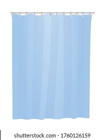 Blue bathroom curtain. vector illustration