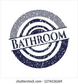 Blue Bathroom distressed rubber grunge seal