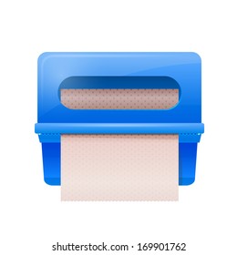 Blue bathroom wall mounted paper dispenser