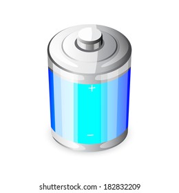 Blue battery 3d icon 