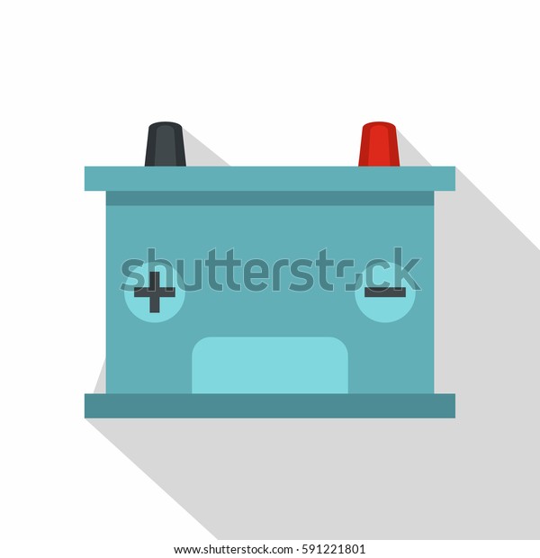 Blue battery car\
icon. Flat illustration of blue battery car vector icon for web\
isolated on white\
background