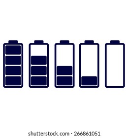 Blue Battery - vector icon, flat design