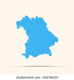 Blue Bavaria Map Illustration