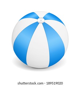 Blue beach ball on white background, vector eps10 illustration