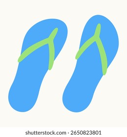 Blue Beach Flip Flops for Men – Vector Icon