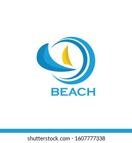 blue beach and sailing boat
