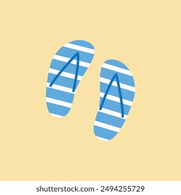 Blue beach sandals, summer element design vector illustration