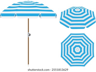 Blue Beach Umbrellas For Sand vector