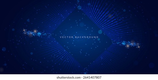 Blue beam diagonal on dark blue background. Speed motion moving movement concept. Vector illustration.