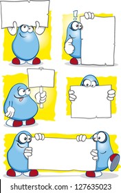 blue bean men sign set