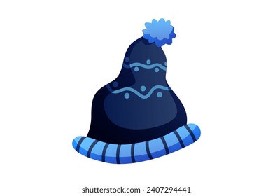 Blue Beanie Hat Winter Sticker