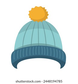 Blue Beanie Vektorillustration, Winter Strickmütze Clipart oder Aufkleber