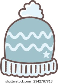 Blue beanie winter vector Illustration