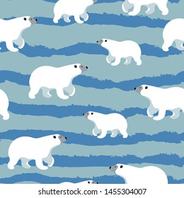 blue bear animal vector seamless pattern . Concept for print, web design, wallpaper, cards