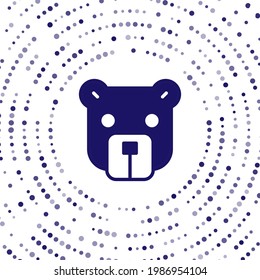 Blue Bear head icon isolated on white background. Abstract circle random dots. Vector
