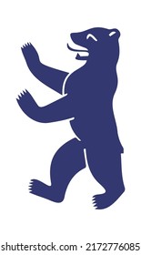 Blue Bear icon. Vector illustration