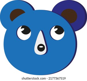 Blue bear, illustration, vector on a white background.
