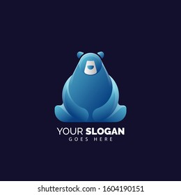 Blue Bear logo with modern and flat style