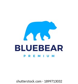 blue bear logo vector icon illustration