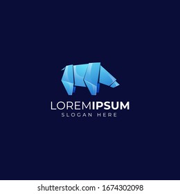 blue bear premium logo template Premium Vector