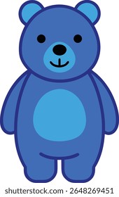 blue bear stuff toy doodle style vector art.