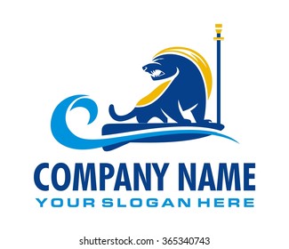 blue beast mythical creature image icon vector