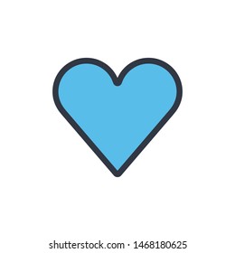 Blue beating heart vector icon