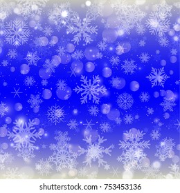 Blue beautiful background snowflake - stock vector