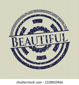 Blue Beautiful distress grunge stamp
