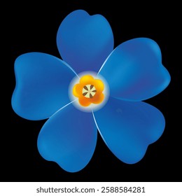 blue beautiful forget-me-not vector illustration