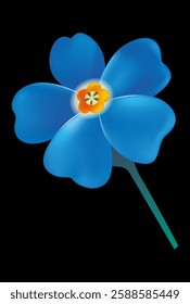 blue beautiful forget-me-not vector illustration
