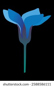 blue beautiful forget-me-not vector illustration