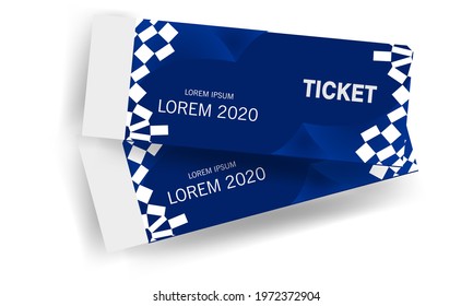 Blue, beautiful geometric background, vector illustration, Tickets for a sport event