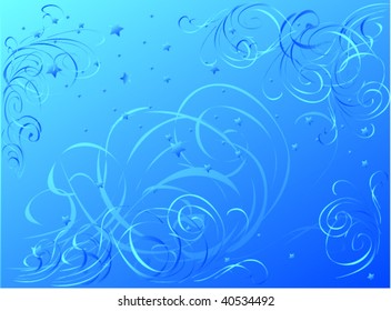 Blue beautiful winter holiday background