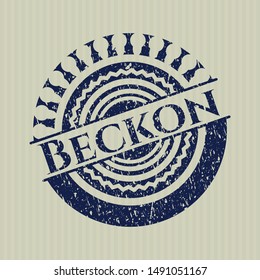 Blue Beckon distressed grunge style stamp