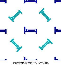 Icono de Blue Bed aislado patrón sin fisuras sobre fondo blanco.  Vector