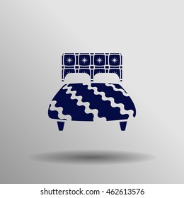 blue Bedroom Icon button logo symbol concept high quality on the gray background