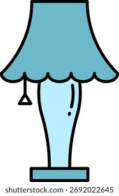 Ilustração do vetor da lâmpada de cabeceira azul